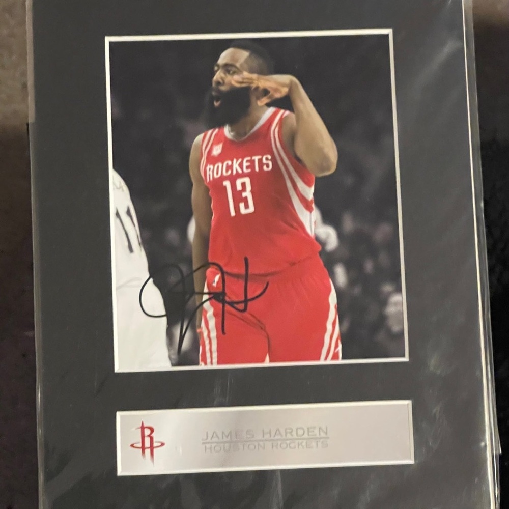 JAMES HARDEN SIGNED AUTOGRAPHED HOUSTON ROCKETS 8X10" PHOTO